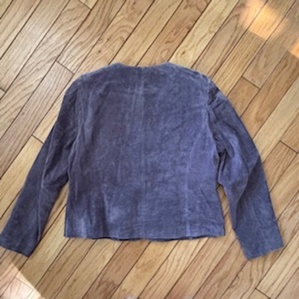 Pendleton Purple Suede Coat Button Front Large Lo… - image 6